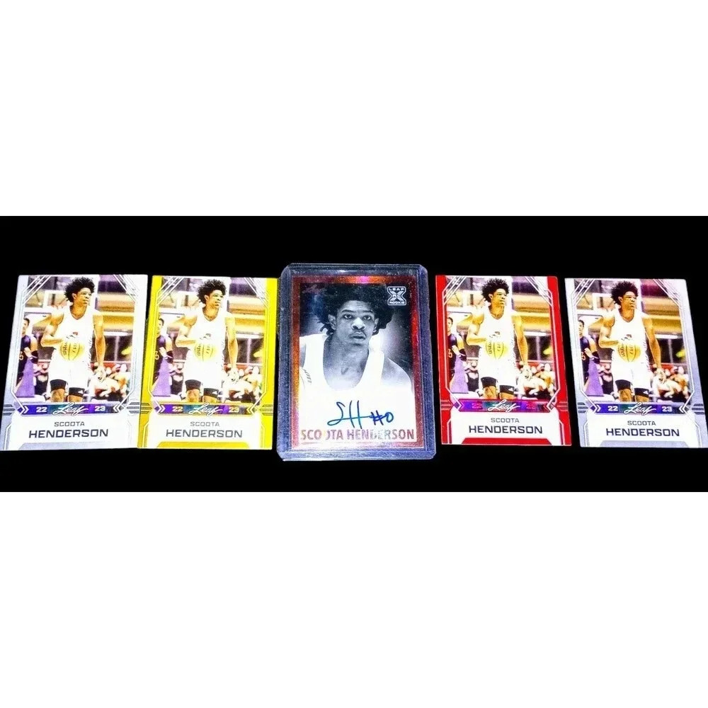 Scoota ( Scoot ) Henderson 2022 Leaf Gold Auto 5 card Pre-Rookie - Rookie RC Lot